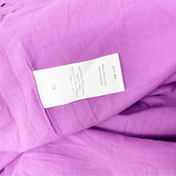 DRAPER JAMES Women's Purple Eyelet Short Puff Sleeve HEIDI V-Neck Top Blouse XL - Picture 7 of 8